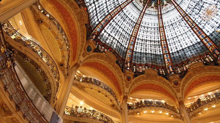 The Galeries Lafayette Haussmann shopping mall in Paris