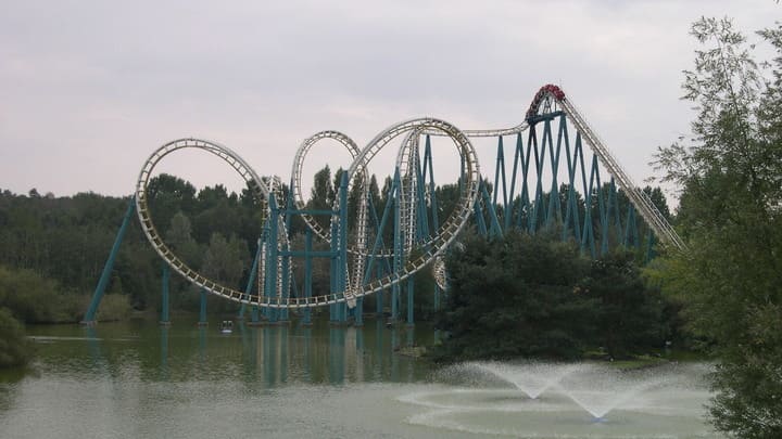 Roller coaster at Parc Astérix near Paris